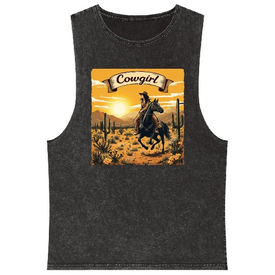 Cowgirl Mineral Wash Tank Tops | Embrace Your Western Spirit