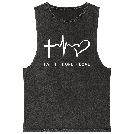 Faith Hope Love - White Mineral Wash Tank Tops