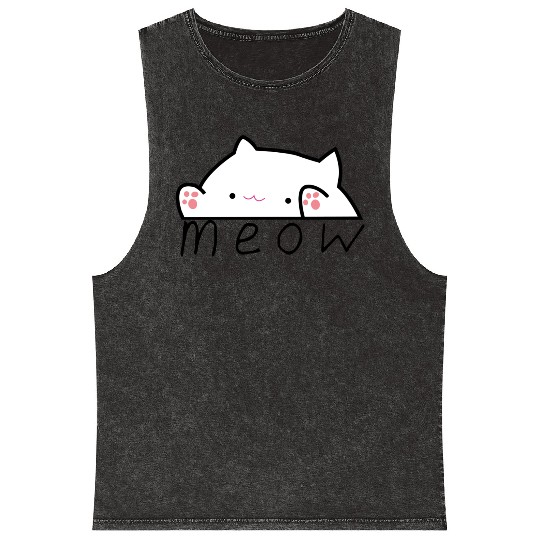 Meow: The Universal Language of Cats Mineral Wash Tank Tops