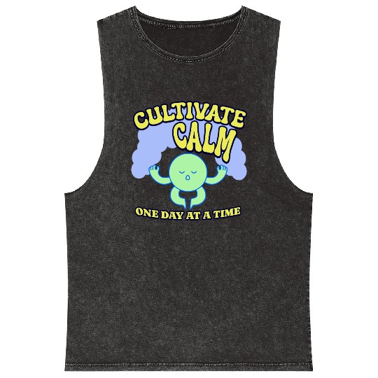 Cultivating Calm One Day At A Time Peaceful Mineral Wash Tank Tops
