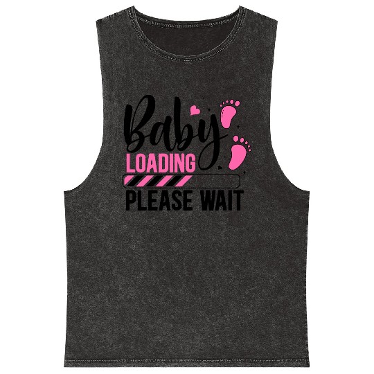 Baby loading babes women mother design newborn Mineral Wash Tank Tops