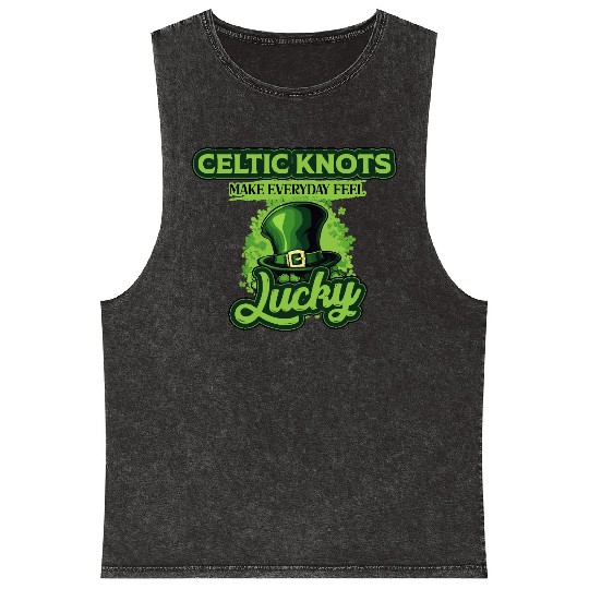 Celtic Knots Make Everyday Feel Lucky St Patricks Mineral Wash Tank Tops