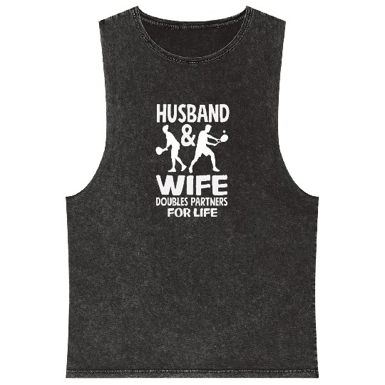 Husband and Wife Tennis Doubles Partners for Life Mineral Wash Tank Tops