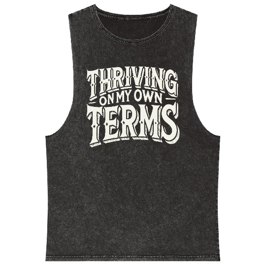 Thriving on My Own Terms Mineral Wash Tank Tops