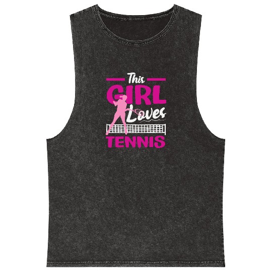 This Girl Loves Tennis Passion Mineral Wash Tank Tops
