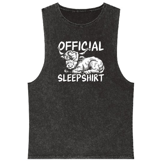 Highland Cow Official Sleepshirt Cute Farm Animal Mineral Wash Tank Tops