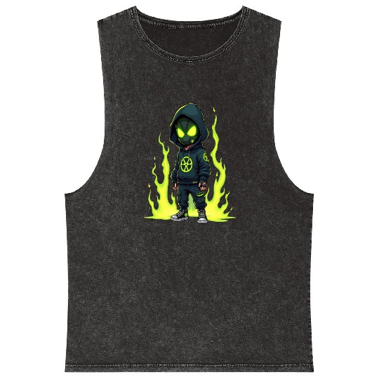 Toxic Menace - Radioactive Streetwear Warrior Mineral Wash Tank Tops