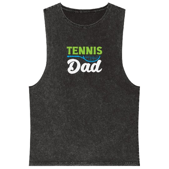 Tennis Dad Proud Supporter Design Mineral Wash Tank Tops