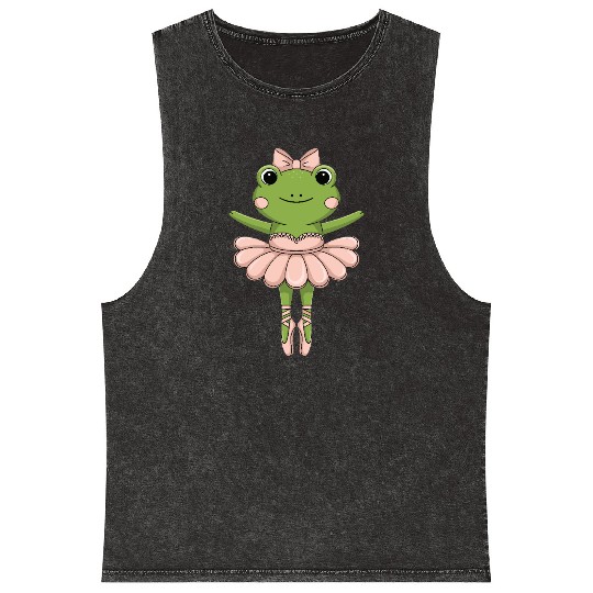 Funny Frog as a Ballerina for a Ballet dancer Mineral Wash Tank Tops