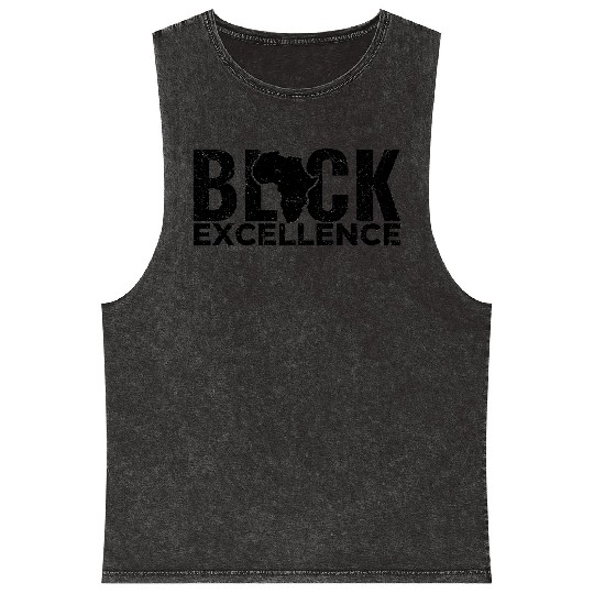 Black Excellence Mineral Wash Tank Tops