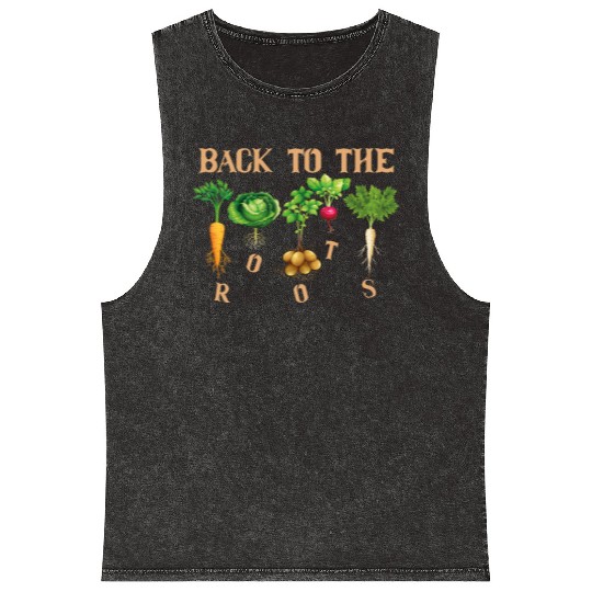 Back To The Roots vegetables Gardening graphic Mineral Wash Tank Tops