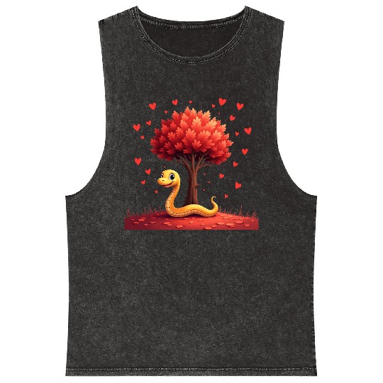 I love my snake heart tree Mineral Wash Tank Tops