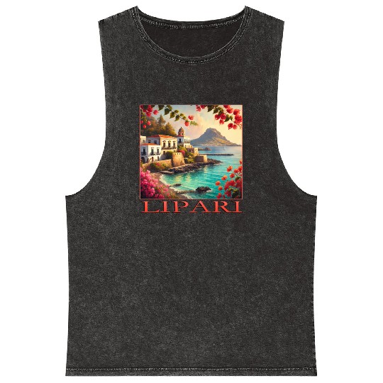 Lipari Volcano Mediterranean Terracotta Vacation Mineral Wash Tank Tops