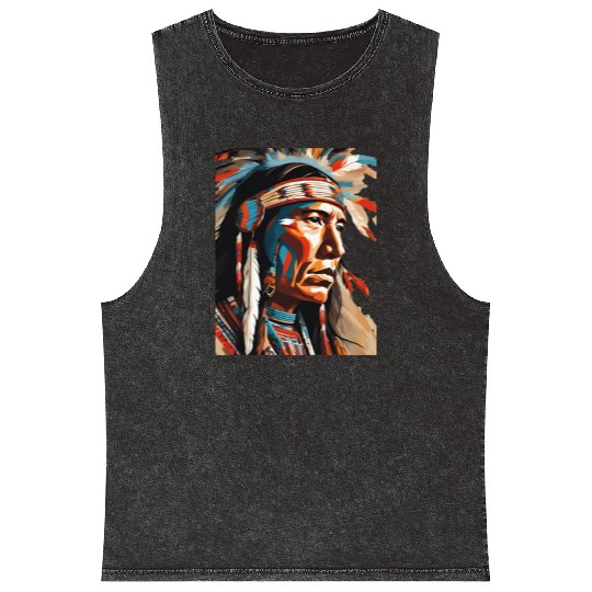 Native American Chief Mineral Wash Tank Tops