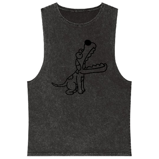Dog Big Mouth Snout Hunger Looks Up Greedy Eating Mineral Wash Tank Tops