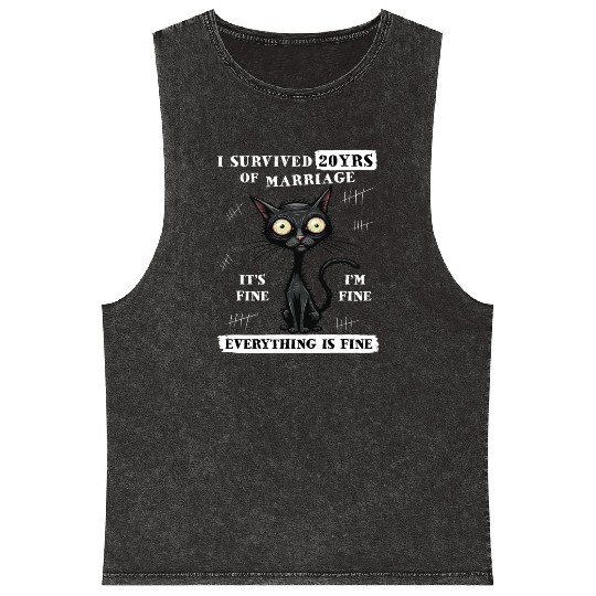 I Survived 20 Years Of Marriage Funny Emerald Wedd Mineral Wash Tank Tops