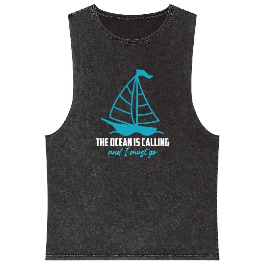 Florida Keys THE OCEAN IS CALLING I MUST GO Mineral Wash Tank Tops