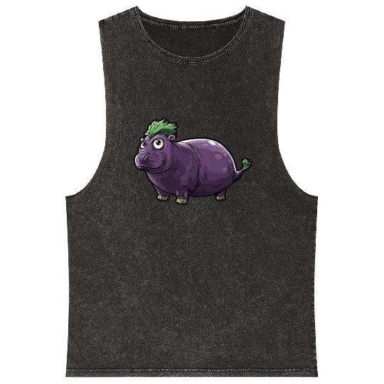 Hip Eggplant Mineral Wash Tank Tops