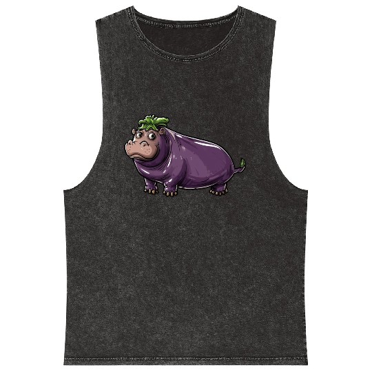 Hip Eggplant Mineral Wash Tank Tops