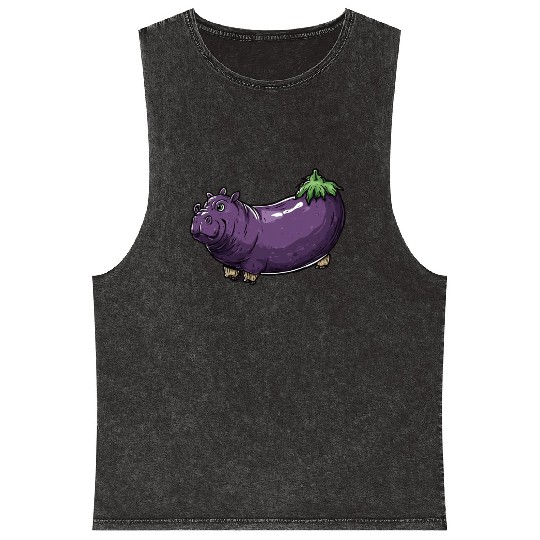 Hip Eggplant Mineral Wash Tank Tops