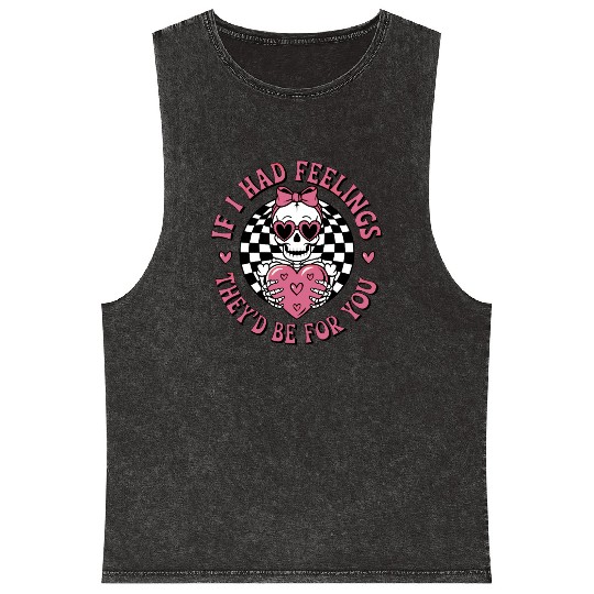 Skeleton Love Dark Romance Gothic Heart If I Had Mineral Wash Tank Tops
