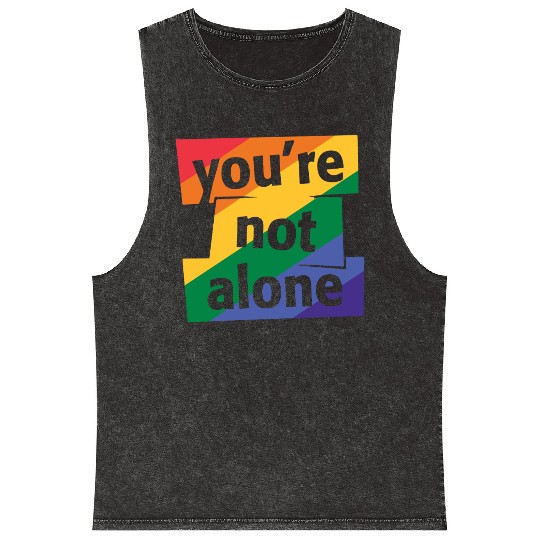 You are Not Alone Rainbow Mineral Wash Tank Tops