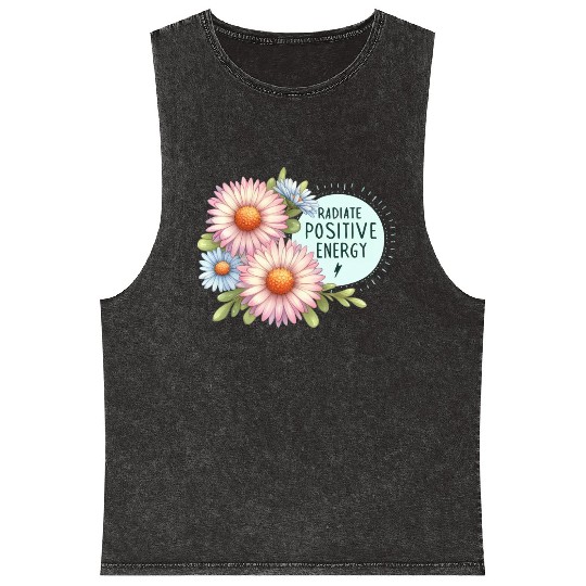 Radiate Positive Energy: Daisy and Bloom Art Mineral Wash Tank Tops