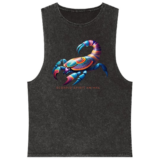 Scorpio Spirit Animal Scorpion Alebrije Male Mineral Wash Tank Tops
