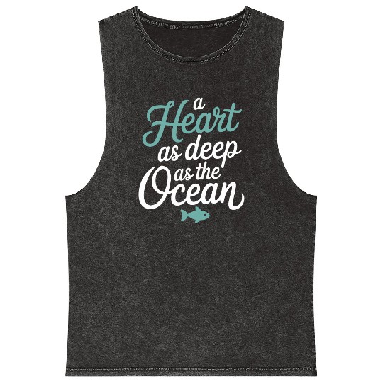 Pisces Zodiac A Heart As Deep As The Ocean Mineral Wash Tank Tops