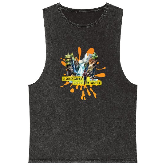 NEURODIVERGENT adhd noise Mineral Wash Tank Tops