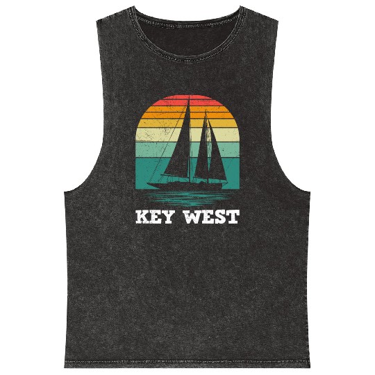 KEY-WEST FLORIDA Sailing Sunshine-State West Keys Mineral Wash Tank Tops