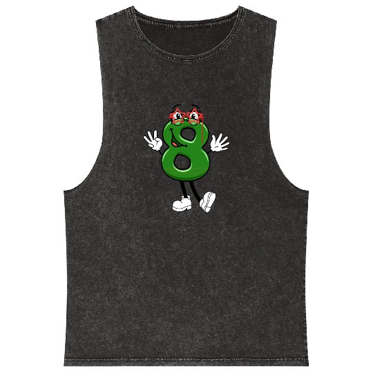 Number Eight Galaxy Grin Cosmic Charm Mineral Wash Tank Tops