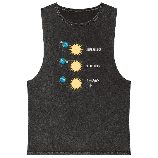 Lunar Eclipse Solar Eclipse Apocalypse Mineral Wash Tank Tops