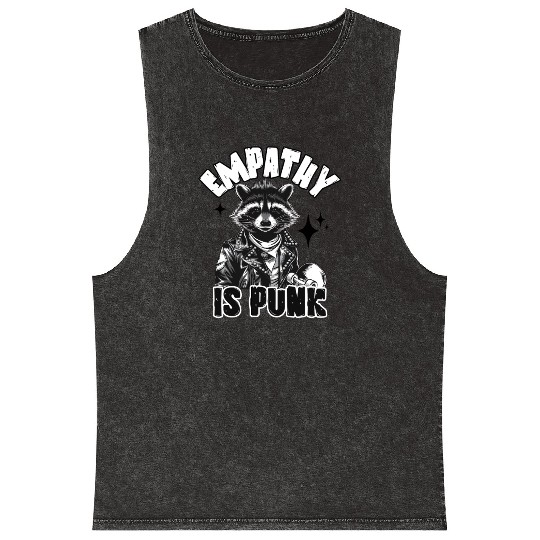 Empathy is PUNK Raccoon Mineral Wash Tank Tops
