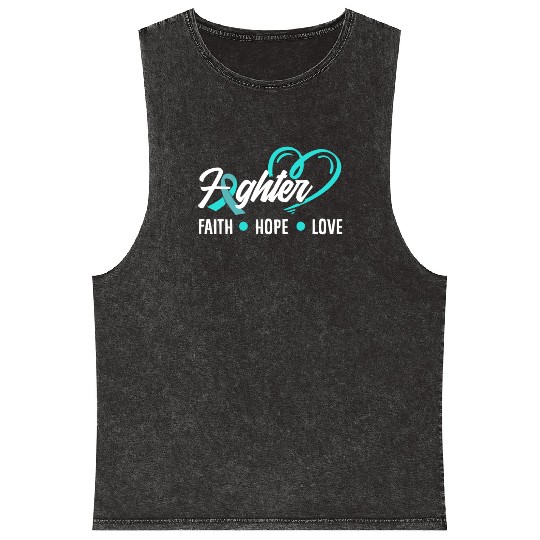 PTSD Awareness Faith Hope Love Fighter Mineral Wash Tank Tops