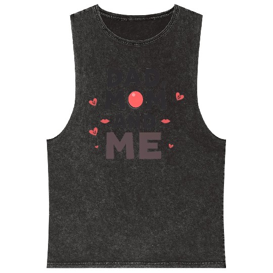 Dad, Mom, and Me: Family Love Mineral Wash Tank Tops