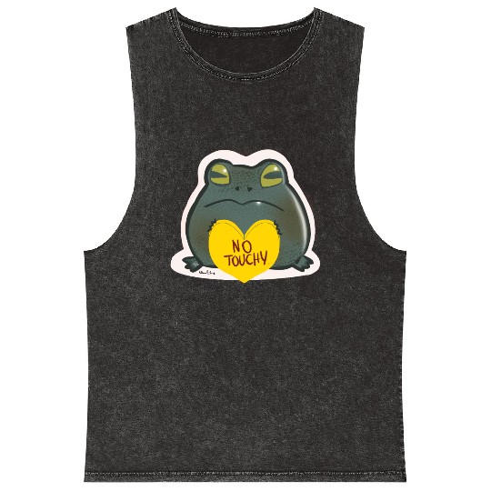 NO Touchy! Grumpy toad. Mineral Wash Tank Tops