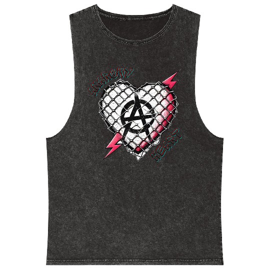 Anarchy Heart - Gothic Love Mineral Wash Tank Tops