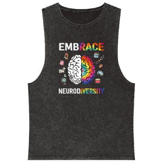 Embrace Neurodiversity Autism Awareness Mineral Wash Tank Tops