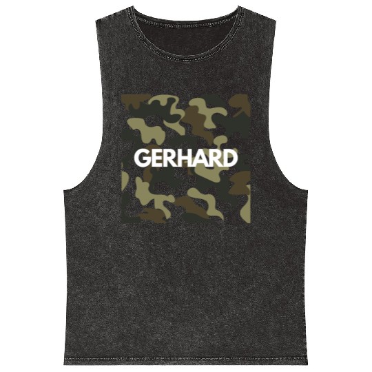 Gerhard Name Mineral Wash Tank Tops Men Good Quality Camouflage