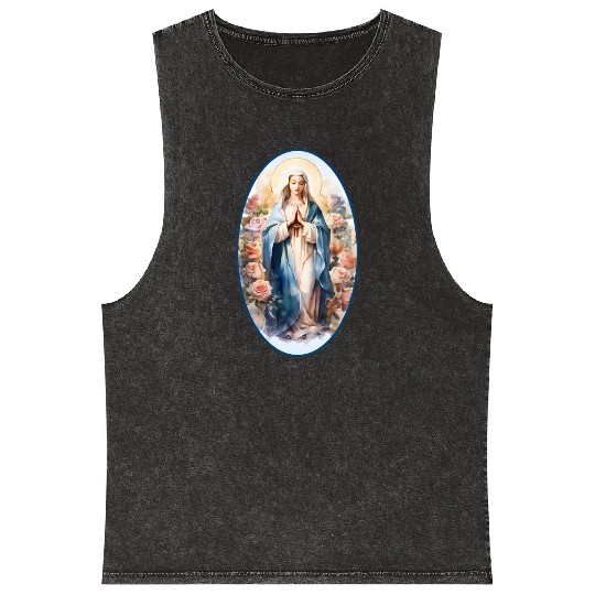Blessed Mother Mary Knows Best Catholic Mineral Wash Tank Tops