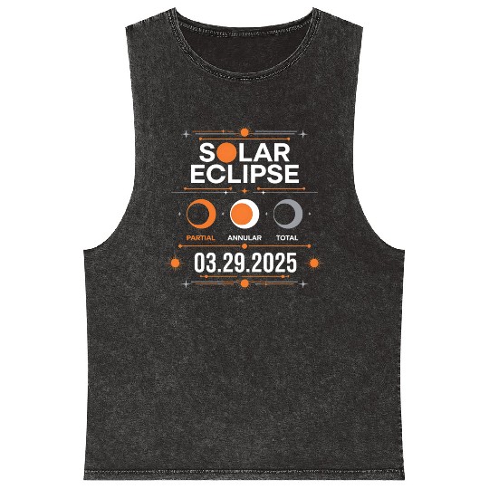 Solar Eclipse 2025 - Solar Eclipse 03-29-2025 Mineral Wash Tank Tops