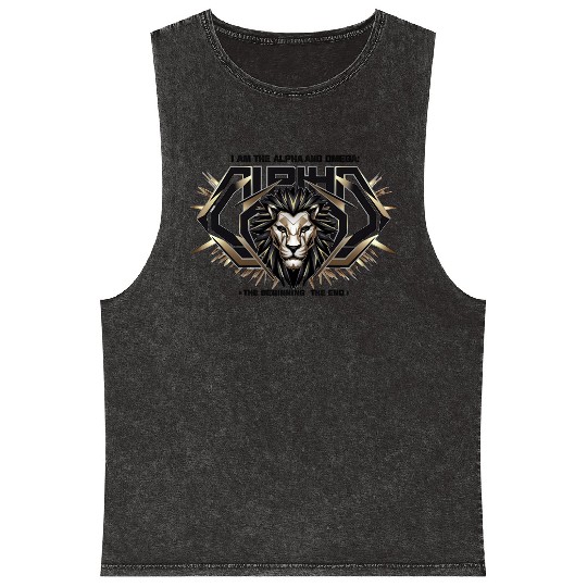 The Eternal King: Alpha & Omega Mineral Wash Tank Tops