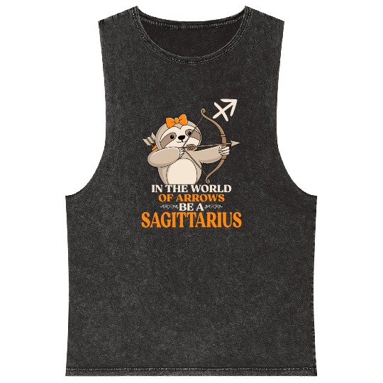 In The World Of Arrows Be A Sagittarius Zodiac Mineral Wash Tank Tops