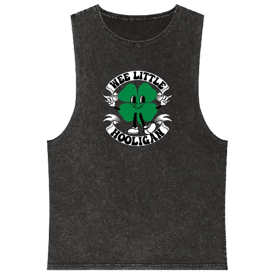 Wee Little Hooligan Cute St. Patrick's Day Irish Mineral Wash Tank Tops
