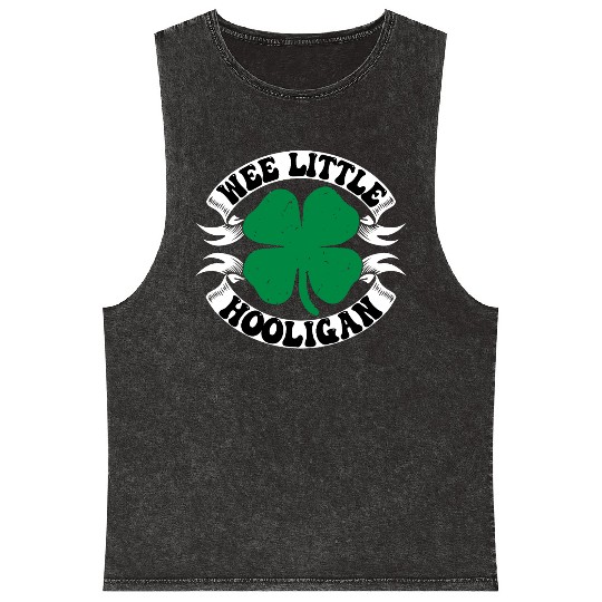Wee Little Hooligan Cute St. Patrick's Day Irish S Mineral Wash Tank Tops
