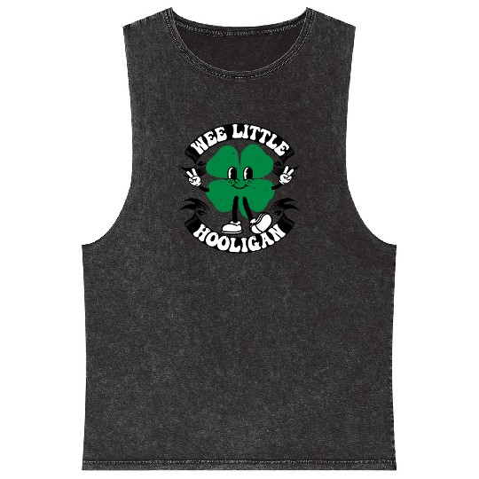 Wee Little Hooligan Cute St. Patrick's Day Irish Mineral Wash Tank Tops