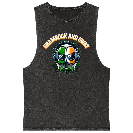 Clover Sway AI Graphic and Typography Mineral Wash Tank Tops
