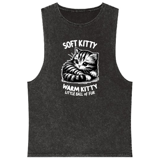 Soft Kitty (dark) Mineral Wash Tank Tops