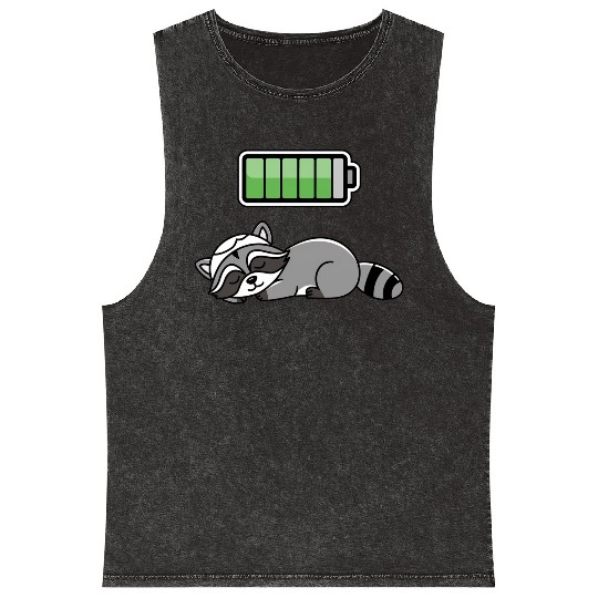 Racoon Sleeping Recharging Night Bedtime Mineral Wash Tank Tops